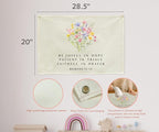 Christian Bible Verse Scripture Rectangular Banner Flag Sign Wall Art Gift for Kids Boys Girls-Nursery Baby Room Bedroom Reading Room Wall Decor-Baby Shower Baptism Christmas Gift-Be Joyful in Hope
