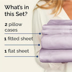 Twin XL 4 Piece Sheet Set - Comfy Breathable & Cooling - Soft Hotel Luxury Bedding Set with 8-16 Inch Deep Pockets - 1 Flat & 1 Fitted Sheet & 2 Pillowcases - Wrinkle Free & Easy Care - Light Lavender