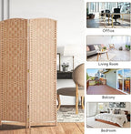 Rose Home Fashion Room Divider, 6 ft Tall Room Dividers and Folding Privacy Screens, 16in Privacy Screen 6 Panel Natural Space Temporary Wall Foldable Partition Separation