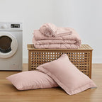 Love's cabin Twin Comforter Set Pink, 5 Pieces Twin Bed in a Bag, All Season Bedding Sets with 1 Comforter, 1 Flat Sheet, 1 Fitted Sheet, 1 Pillowcase and 1 Pillow Sham