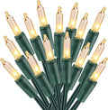 Brizled Warm White Clear Christmas Lights Connectable, 21FT 100 Count Mini Incandescent String Lights Plug in, Waterproof Xmas Tree Lights Green Wire for Indoor Outdoor Home Party Garden Yard Decor