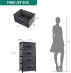 YITAHOME Dresser with 4 Drawers - Fabric Storage Tower, Organizer Unit for Hallway, Closets - Sturdy Steel Frame, Wooden Top & Easy Pull Fabric Bins, Black Wood Grain