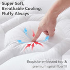 Queen Size Mattress Pad Waterproof, Pillow Top Cooling Mattress Topper Cover, Quilted Fitted Mattress Protector Washable, Deep Pocket 8-21" (60x80 inch, White)