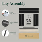 ZINUS Curtis Upholstered Platform Bed Frame, Mattress Foundation, Wood Slat Support, No Box Spring Needed, Eco Friendly WonderBox (TM) Packaging, Dark Grey, Queen