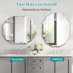 Pregaspor Single Beveled Edge Bathroom Vanity Mirror, 30" x 36" Oval Wall Mirror, Shatterproof Frameless Mirror for Over Sink, Restroom