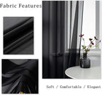 DUALIFE Black Sheer Curtains 84 Inches Length for Living Room Set of 2 Panels Grommet Window Drapes Semi Voile Modern Black Transparent Curtains for Bedroom 52x84 Inch Long