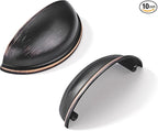 khtumeware 10 Pack 2-1/2" Drawer Pulls Oil Rubbed Bronze Cabinet Cup Pulls Kitchen Hardware Cabinet Handles Drawer Handles Knobs 2.5 inch Hole Center