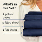 Twin XL 4 Piece Sheet Set - Comfy Breathable & Cooling - Ultra-Soft Hotel Luxury Bedding Set w/ 8-16 Inch Deep Pockets - 1 Flat & 1 Fitted Sheet & 2 Pillowcases - Wrinkle Free & Easy Care - Navy Blue