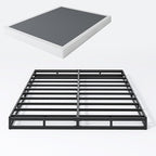 Box Spring Full 5 Inch Low Profile Heavy Duty Metal Mattress Foundation with Easy Clean Fabric Bed Cover, Non-Slip, No Noise, Easy Assembly