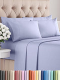 Cal King 6 Piece Sheet Set - Comfy Breathable & Cooling - Ultra-Soft Hotel Luxury Bedding Set w/ 8-16 Inch Deep Pockets - 1 Flat & 1 Fitted Sheet & 4 Pillowcases - Wrinkle Free & Easy Care - Lavender