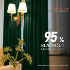 Lazzzy Velvet Blackout Curtains Thermal Insulated Room Window Drapes Super Soft Luxury Curtains for Living Room Bedroom Rod Pocket 2 Panels, Emerald Green, 52" W x 72" L