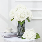 MARTINE MALL 2Pcs 21in Hydrangea Artificial Flowers, Latex Real Touch Hydrangeas Lifelike Large Hydrangea Flowers for Home Decor Party Arrangements Wedding Bouquets Centerpieces (White)