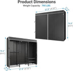 VIPEK V5C Medium Covered Clothes Rack Heavy Duty Portable Closet Wardrobe, Freestanding Black Clothing Rack with Black Upgarded Polyester Cover, Adjustable Custom Closet Rack, 57.9" Lx17.3 Wx76.4 H