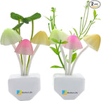 iBetterLife Sensor Night Light Color Changing Plug in Wall LED Mushroom Nightlight with Dusk to Dawn Sensor Auto On/Off Cottage Core Decor Lamp, Super Power Saving, 2 Pack