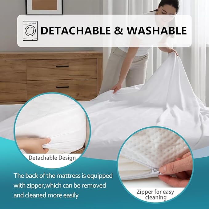 BestMassage | 6 Inch California King Mattress | Gel Memory Foam | Medium Firm Feel | White | Bed in a Box, CertiPUR-US Certified | Pressure Relief, Cooling Ventilated Foam | Breathable Knit Cover