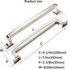 khtumeware 10 Pack 6-1/4 Inch Kitchen Cabinet Handles Polished Nickel Cabinet Pulls Drawer Pulls Kitchen Cabinet Hardware Kitchen Handles for Cabinets Cupboard Handles Drawer Handles