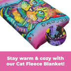 Dawhud Direct Colorful Cat Fleece Blanket for Bed, 50 x 60 inches Dean Russo Cat Fleece Throw Blanket for Women, Men and Kids - Super Soft Plush Cat Blanket Throw Plush Blanket for Cat Lovers