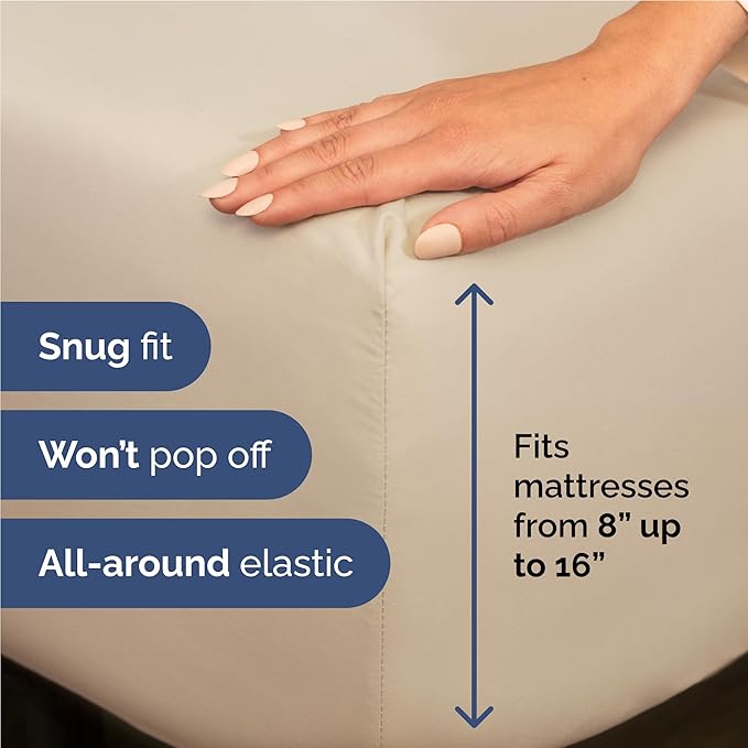 Twin XL 4 Piece Sheet Set - Comfy Breathable & Cooling - Ultra Soft Hotel Luxury Bedding Set w/ 8-16 Inch Deep Pockets - 1 Flat & 1 Fitted Sheet & 2 Pillowcases - Wrinkle Free and Easy Care - Wheat