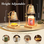 Marycele Candle Warmer Lamp with Timer for Yankee Candles, Adjustable Height Wax Melt Warmer, Birthday Gifts for Mom Women Sister, Vintage Amber Glass Lamp, Fall Decorations for Home Decor