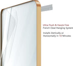 VocalStar 18 x 26 Inch Gold Bathroom Mirror for Wall, Metal Framed Rounded Rectangle Vanity Mirror, 1/4-inch Shatterproof Glass | Ultra-Flush Hanging
