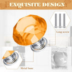 Youyole 10 Pcs Dresser Crystal Knobs 30mm Glass Pull for Cabinets and Drawers Knobs for Dresser Drawers and Kitchen(Classic Style)