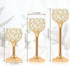 12pcs Bulk Crystal Candle Holder Set, 3 Sizes Tealight Candlestick Holders, Elegant Gold Candelabra for Wedding Table Centerpiece, Fireplace, Home & Living Room Decor