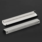 Ravinte Hardware 12 Pack Silver Cabinet Handles, 7.8 Inch (200mm) Finger Edge Pulls, 6-1/4 Inch Hole Center, Finger Pulls for Cabinets