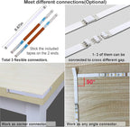 WOBANE Under Cabinet Lighting Kit,Flexible LED Strip Lights Bar,Under Counter Lights for Kitchen,Cupboard,Desk,Monitor Back,Shelf,6.6 Feet Tape Light Set,ETL Listed,120 LEDs,1100lm,2700K WarmWhite