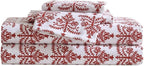 Eddie Bauer - Flannel Sheets Full Size, Anti-Pilling & Wrinkle Resistant Cotton, Touchably Soft for All-Season Comfort - Bed Sheets with Matching Pillowcases & Fitted Sheet (Jolly Trees Red)