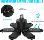 Garage Light Bulb LED 100W with 6 Deformable Panels, E26/E27 Garage Led Ceiling Lights Screw in for Porch Barn Basement Attic
