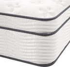 Modway Jenna 14” Innerspring and Memory Foam California King Mattress With Individually Encased Coils, White