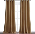 NICETOWN Sleek Blackout Curtains 120 inches Length for Windows, 2 Panels, Gold Brown, W55 x L120 -Inch, Noise Reducing and Block Draft Panels for Door Doorway Laundry Office Luxury Decor Theme