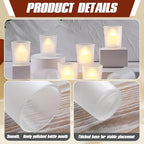 Set of 24 Frosted White Glass Votive Candle Holders Frosted Votive Candle Holders Bulk Wedding Party Birthday Centerpieces Spa Supplies Home Decorations