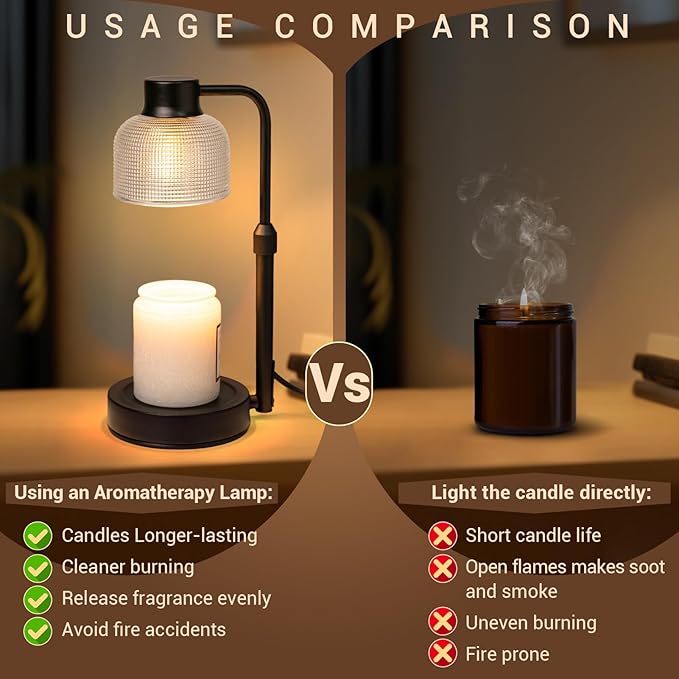 KLL Candle Warmer Lamp with Timer: Christmas Gifts for Women - Birthday Gifts for Women Mom - House Warming Gifts New Home Decor - Vintage Home Decor for Scented Jar Candle