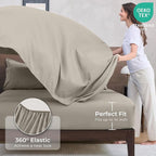 HEVUMYI Oatmeal California King Comforter Set - 7-Piece All Season Bed in a Bag Cal King, Ultra Soft Bedding Set with Comforter, Flat Sheet, Fitted Sheet, Pillowcases, Pillow Shams