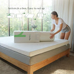 Novilla 2 Inch Gel Memory Foam Mattress Topper for Cool Fresh Sleep & Pressure Relieving, Soft Twin Mattress Topper with Breathable Bamboo Cover,Twin Size, Yozora