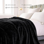 Exclusivo Mezcla Plush Fuzzy Fleece Bed Blanket King Size, Super Soft, Fluffy and Warm Blankets, Suitable for All Seasons (Black, 90x104 Inches)