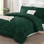 CozyLux California King Comforter Set Emerald Green - Cal King Bed in a Bag 7 Pieces, Luxury Soft Bed Set for All Seasons, Bedding Set with Down Alternative Comforter, Sheets, Pillowcases & Shams