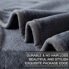 Richave Fleece Blanket Twin/Twin XL Lightweight Extra Long Throw for The Bed Warm Sofa Blanket 66" x 90"(Dark Grey Twin)