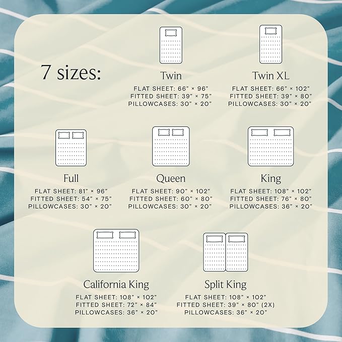 LuxClub 4 PC Queen Size Sheet Set Bed Sheets, Breathable Luxury Deep Pockets Wrinkle Free Cooling Sheets Machine Washable Hotel Bedding (Queen, Striped Light Blue)