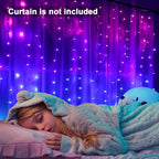 Pink Purple & Blue Ombre LED Curtain Lights with Remote, Rainbow Waterfall String Lights Ombre Hanging Fairy Mermaid Light for Teen Room, Girls Room, Mernaid, Bedroom, Birthday, Cute Christmas Décor