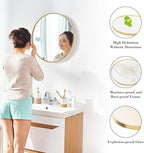 DUMOS Gold Circle Mirror for Wall 24.02 inch, Bathroom Round Mirror for Over Sink, Bathroom, Entryway, Bedroom, Vanity