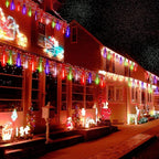 Kwaiffeo Multicolor Icicle Lights Outdoor, Waterproof 16-Tube Meteor Shower Lights for Christmas New Year Party Outside Decor, Equivalent to 2 Sets of 8-Tubes