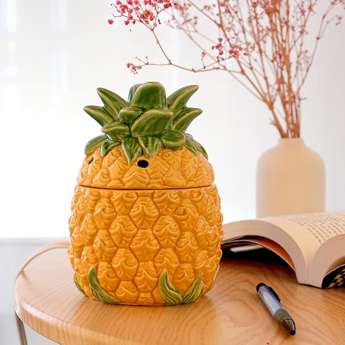 STAR MOON Wax Melt Warmer for Scented Wax Electric - Tropical Pineapple Design with Ceramic Warming Plate - Ideal for Home and Office - No Flame
