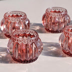 Woho 12pcs Rose Gold Tea Lights Candle Holder for Wedding Party, Glass Tealight Candle Holder for Valentines Day Decor, Votive Candle Holders for Home Decor