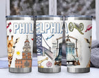 City Travel Mug for City Lover,20oz Double Wall Tumbler Vacuum Insulated Stainless Steel Coffee Cups (Philadelphia)