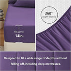 CozyLux King Size Comforter Set Purple, 7 Pieces Bed in a Bag, Purple Comforter King Size, All Season Bedding Sets with Stitch Quilted Comforter, Flat Sheet, Fitted Sheet, Pillowcases