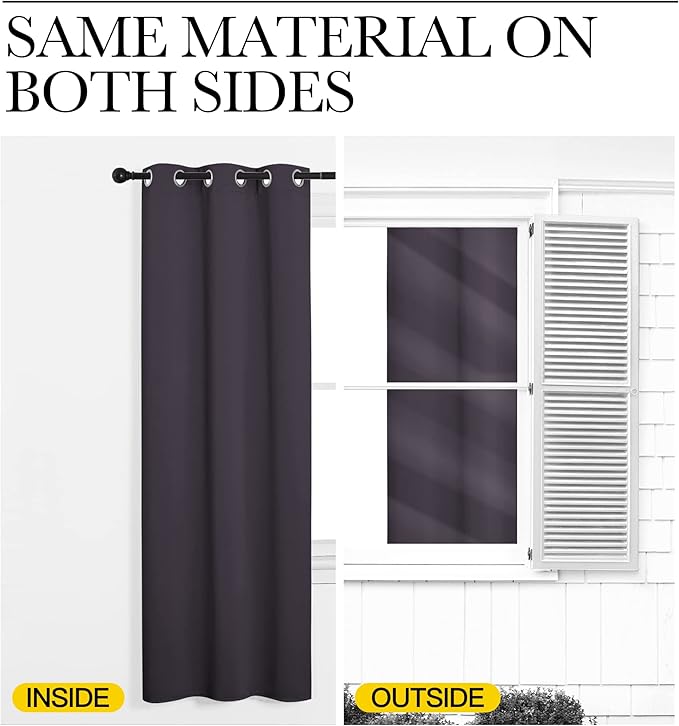 NICETOWN Greyish Purple Blackout Curtains 86 inches Length for Living Room, 2 Panels, 55" Wide, Thermal Insulated Long Drapes for Large Window