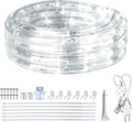 SURNIE Rope Lights Outdoor Waterproof Daylight White: LED 10FT Cuttable Outside Bright 110V Lighting 6000K Flexible Cool Clear Tube, Indoor Deck Patio Xmas Camping Decor, Not Flat Strip