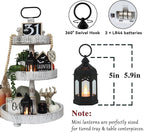 LLQ 8Pcs Mini Lanterns for Centerpiece, Ramadan Decorations, Battery Included, Decorative Candle Lanterns for Indoor, Small Vintage Lantern for Halloween Christmas Wedding Table Decor, Black